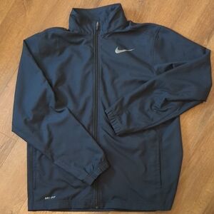 Nike Blue Windbreaker with Athletic Cut and Elastic Cuffs
